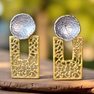 🆕️18K Gold Plated Exclusive Artisan Turkish Statement Earrings ✨ Bold & Elegant